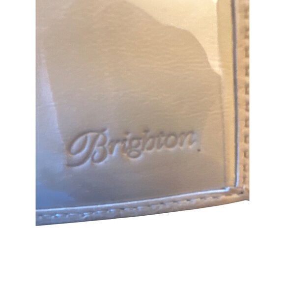 Brighton Creme Beige Leather Crossbody Purse Croc Embossing & Heart Accent - Picture 5 of 6